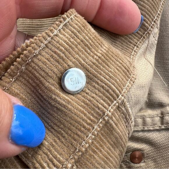 Vintage 80s Levi’s 721 Student 27x32 Tan Corduroy Carpenter Pants Deadstock NWT - Picture 6 of 8